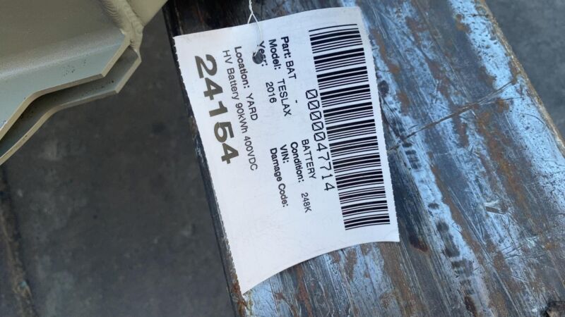 1056776 00 C 2016-2020 Tesla Model S X High Voltage Battery System Module Pack 90kWh 400VDC