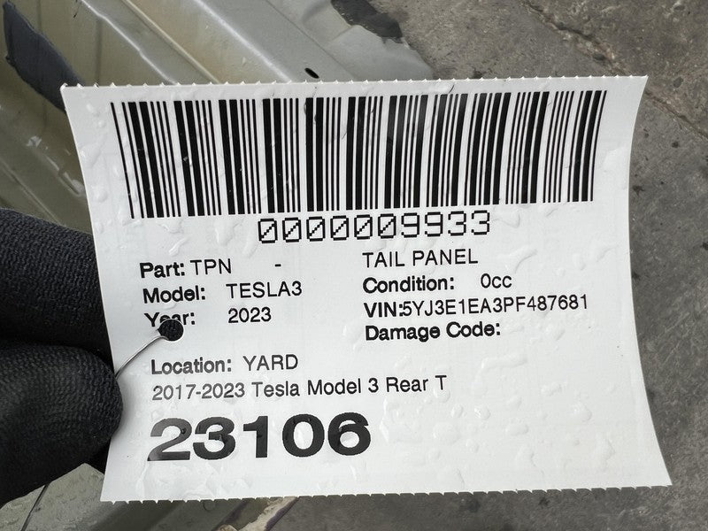 1110880-00-A 2017-2023 Tesla Model 3 Rear Tail Panel Bucket + Upper & Lower Rail Structural