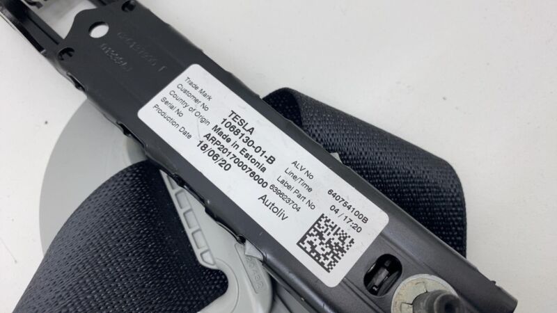 2017-2023 Tesla Model 3 Front Right 1st Row Seat Belt & Retractor 1081279-01-G