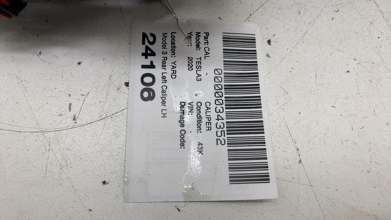 1044623-00-H ⭕ 2017-2025 Tesla Model 3 Rear Left Caliper w/ Brake Line Hose BASE 1044623-00-H