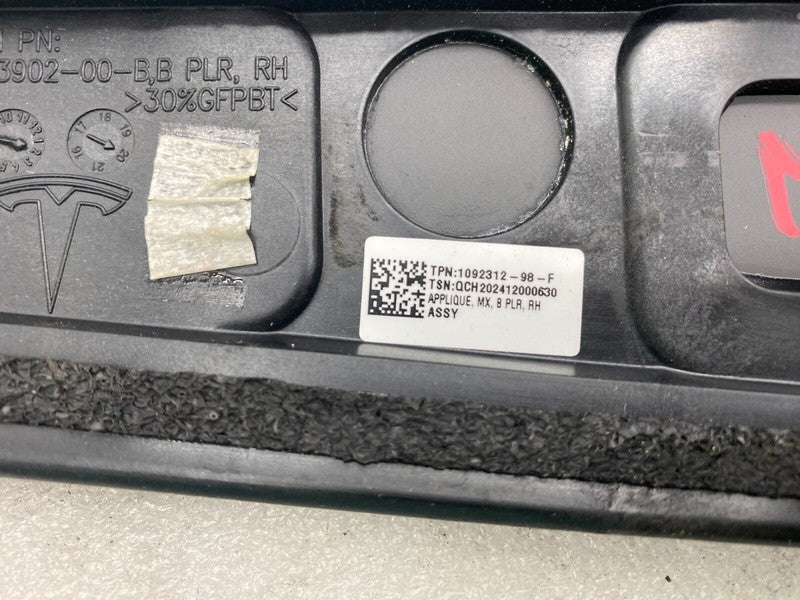 109231298F ⭕ 16-20 Model X MX Passenger B-Pillar Glass Applique & Camera Right 1083902-00-B