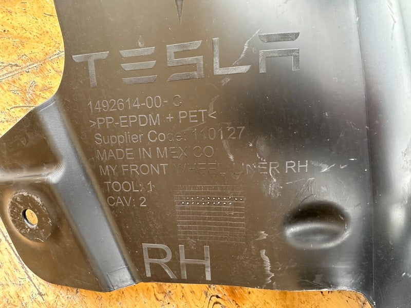 149261400C ⭕20-23 Model Y Front Right Wheel Arch Fender Liner Splash Shield RH 1492614-00-C