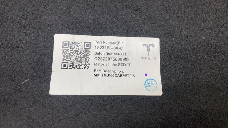 162318600C ⭕2021-2024 Tesla Model X Rear Interior Trunk Carpet Waterfall Cover 1623186-00-C