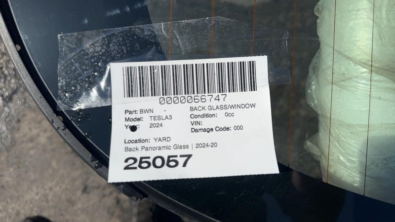 ⭕ 2024 2025 Tesla Model 3 M3 Rear Backlite Panoramic Roof Glass OEM 17