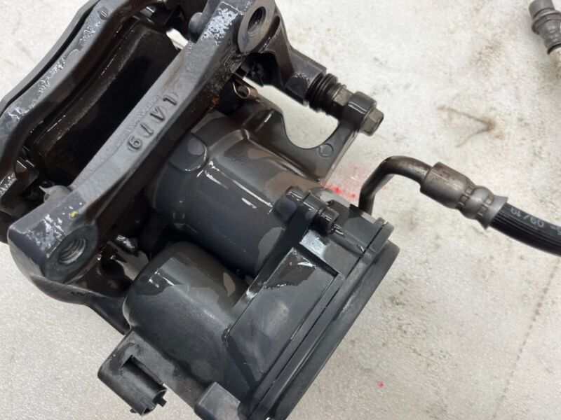 2019-2021 Tesla Model S X Rear Driver Side Brake Caliper w/ Hose Line Left Assy
