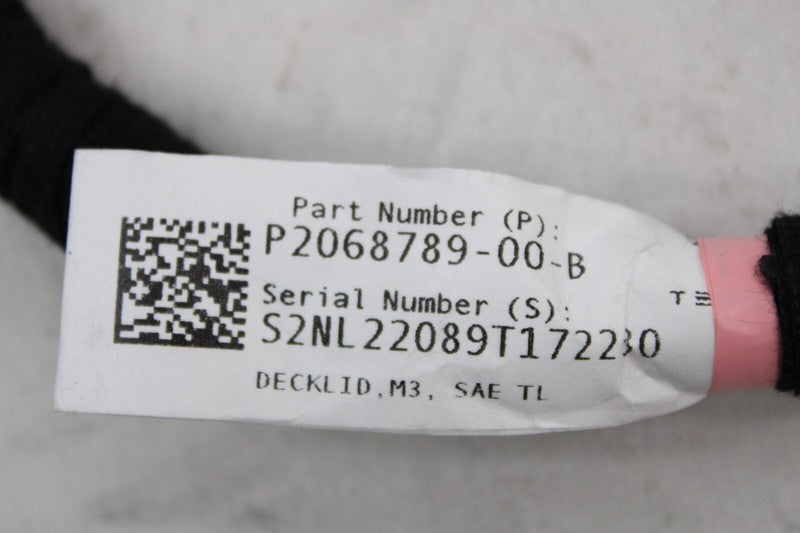 2068789 00 B ⭕ 2017-2022 Tesla Model 3 M3 Trunk Lid Deck Lid Wire Wiring Harness 2068789-00-B