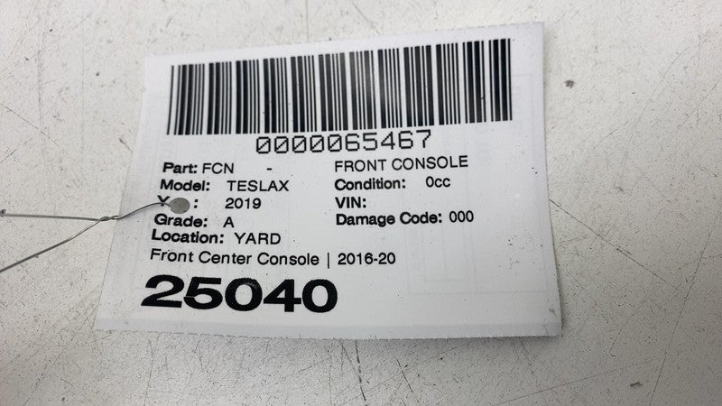 ⭕ 2016-2020 Tesla Model X Front Center Console w/ Armrest Cupholder As