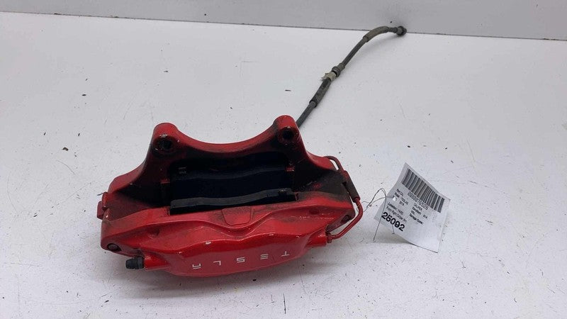⭕ 12-20 Tesla Model S Front Passenger Side Caliper Red w/ Brake Hose L