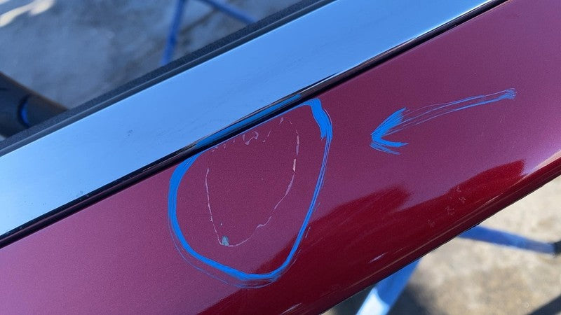1028790-E0-K ⭕ 2016-2023 Tesla Model X Rear Driver Side Falcon Door Shell Panel LH Red - PPMR