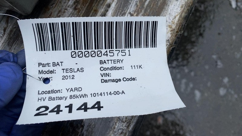 1014114 00 A 2012-2015 Tesla Model S High Voltage Battery Pack Module 85kWh 400VDC Assembly