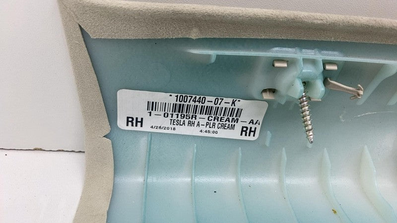 ⭕12-20 Tesla Model S Passenger Side A-Pillar Trim Cover Upper Right 10