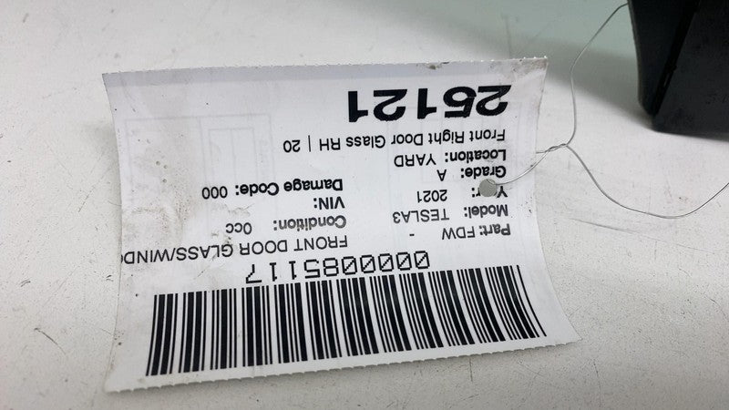 ⭕ 2021-2023 Tesla Model 3 Front Passenger Door Window Glass Right (Dou