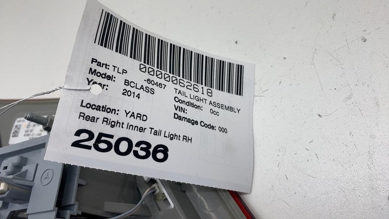 A2469066400 ⭕ 13-14 Mercedes-Benz B Electric Drive Rear Right Inner Tail Light A2469066400