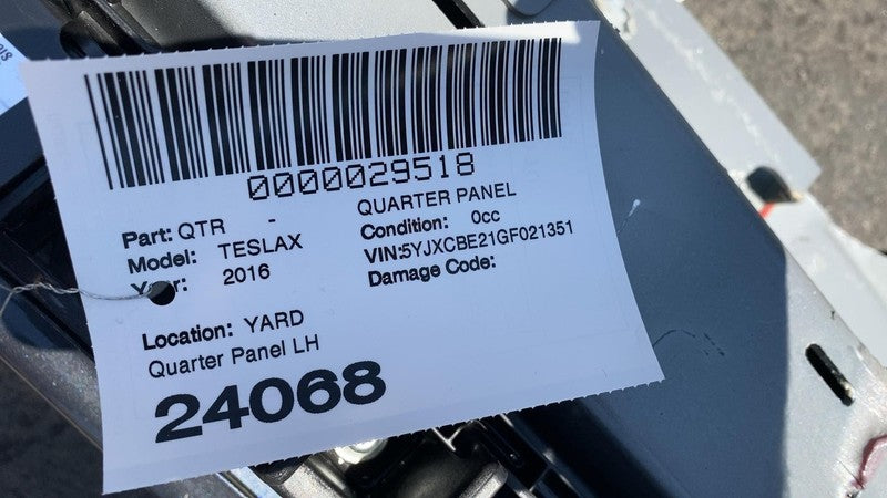 ⭕2016-2020 Tesla Model X Rear Left Quarter Fender Frame Panel Cutout Gray - PMNG