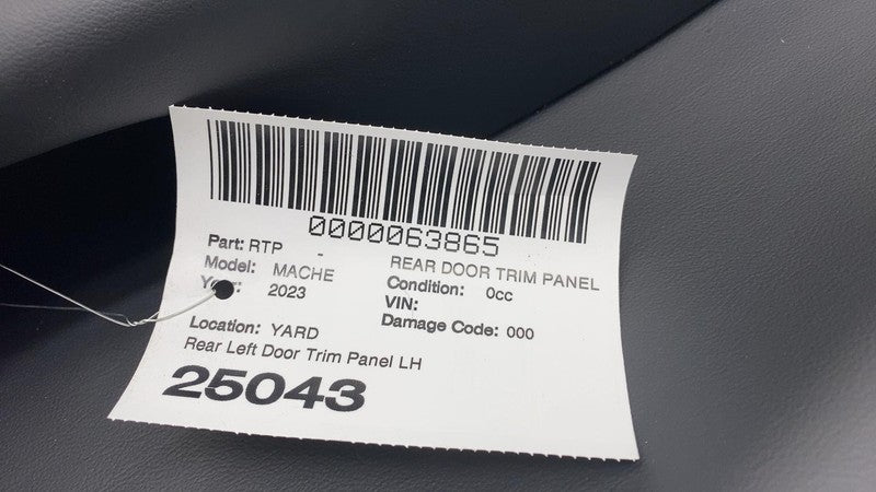 153163142-405 ⭕ 21-24 Ford Mustang Mach-E Rear Left Door Trim Panel Cover Black 153163142-405
