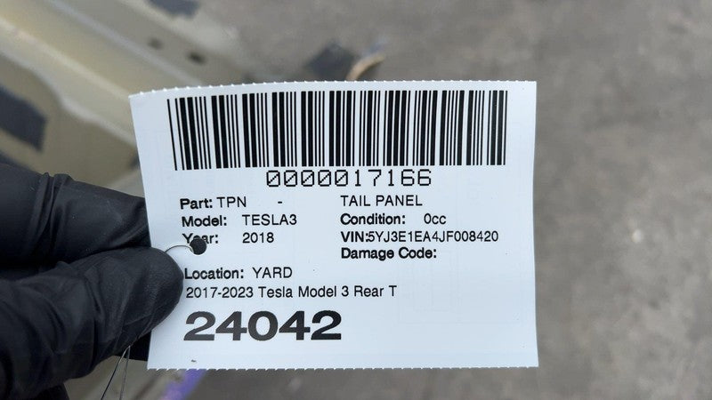 ⭕ 2017-2023 Tesla Model 3 Rear Tail Panel Bucket + Upper & Lower Rail Structural