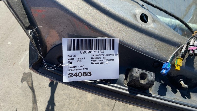 6005898-00-F ⭕ 12-15 Model S MS Liftgate Trunk Lid Tailgate Hatch Shell Brown - PPTI w/ Glass