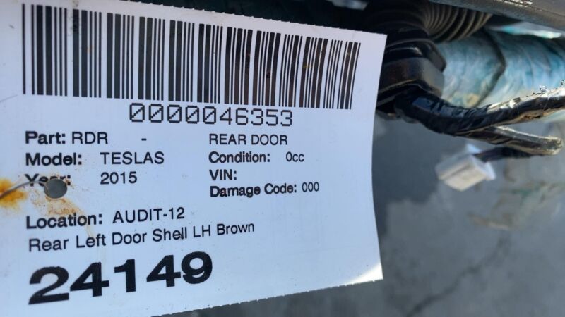 2012-2015 Tesla Model S MS Rear Driver Side Door Shell Panel Left LH Brown PPTI