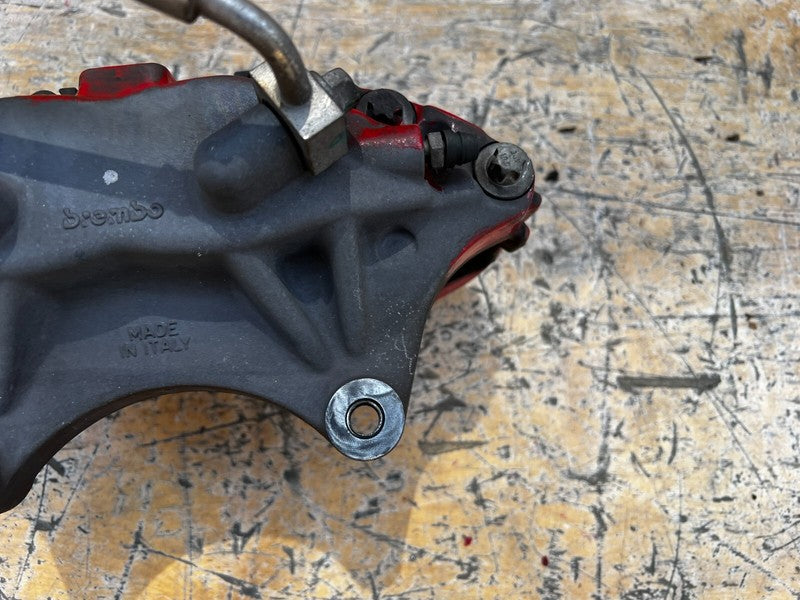 ⭕ 2012-2020 Tesla Model S Front Driver Side Caliper Red w/ Brake Hose