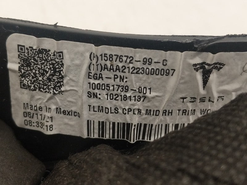 ⭕ 2021-2025 Tesla Model S Plaid Right C-Pillar Middle Trim Cover RH 15