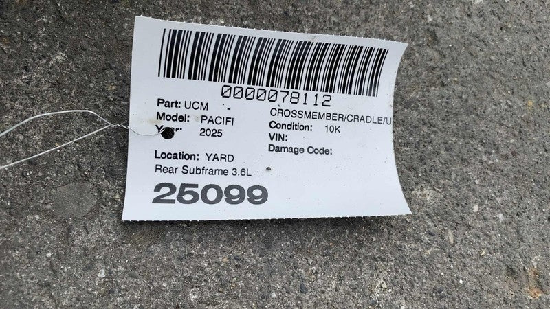 ⭕ 2017-2025 Chrysler Pacifica Rear Undercarriage Subframe Crossmember Cradle FWD