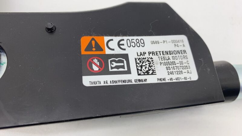 100526500C 12-20 Tesla Model S Front Right Lap Pretensioner 16-20 Tesla Model X Front Left