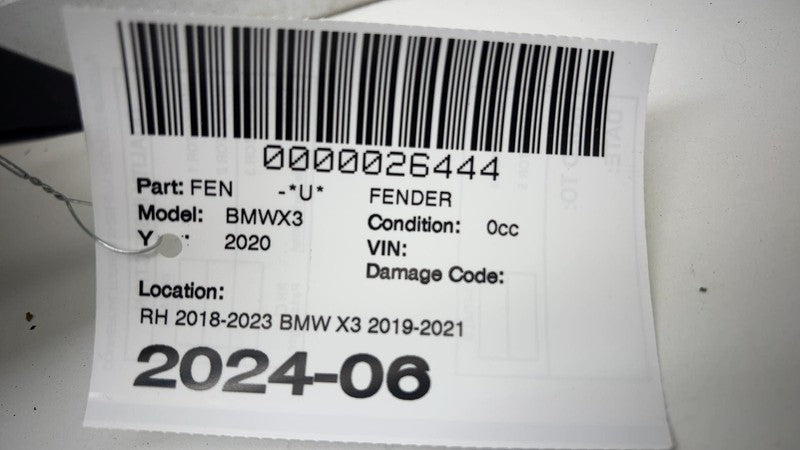 ⭕ 2018-2023 BMW X3 X4 Front Passenger Fender Shell Panel Black Right Assembly