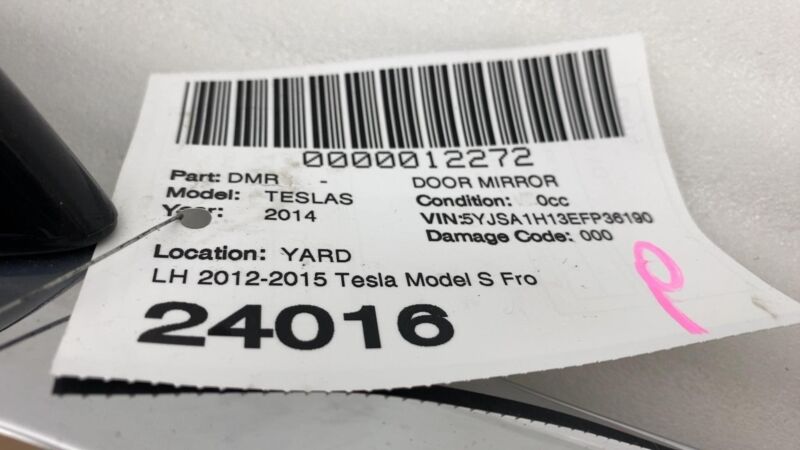 2012-2015 Tesla Model S Driver Side Rear View Door Mirror Left LH Black - PBSB