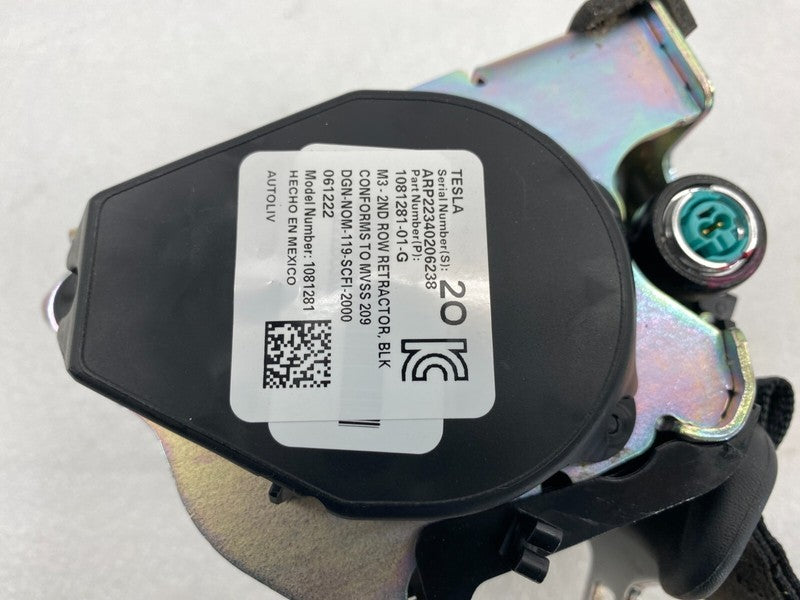 1081281 01 G ⭕ 17-23 Tesla Model 3 Rear Left or Right 2nd Row Seatbelt Retractor 1081281-01-G