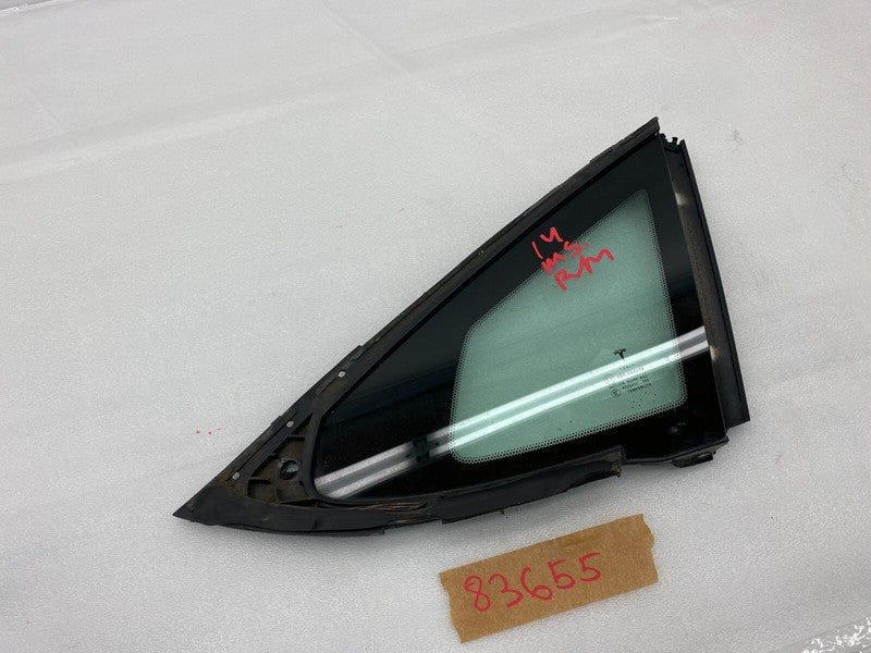E6 43R-008010 ⭕ 2012-2020 Tesla Model S Rear Passenger Side Quarter Fixed Glass Right Assembly