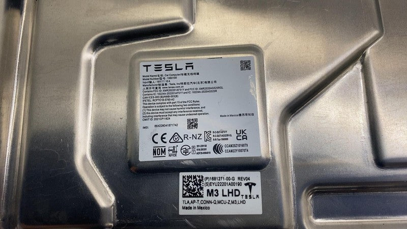 ⭕ 17-23 Model 3 MCU Media Control Unit Service Car Computer Module 168