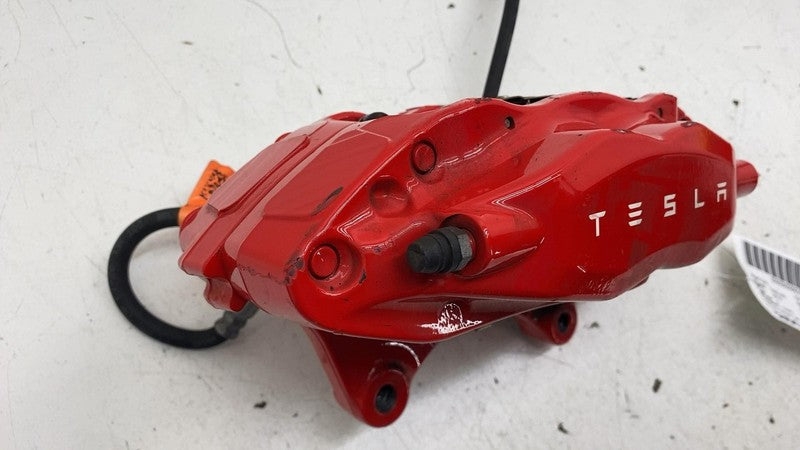 ⭕ 2016-2020 Tesla Model X Front Caliper w/ Brake Hose Line Left Red 10