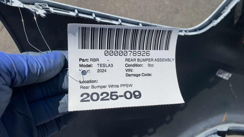 178990000A ⭕ 24-25 Tesla Model 3 Rear Bumper Fascia Cover Assembly White PPSW 1789900-00-A