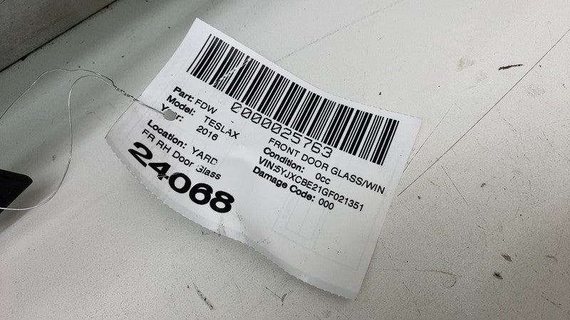 ⭕ 2016-2020 Tesla Model X MX Front Passenger Side Door Window Glass Ri