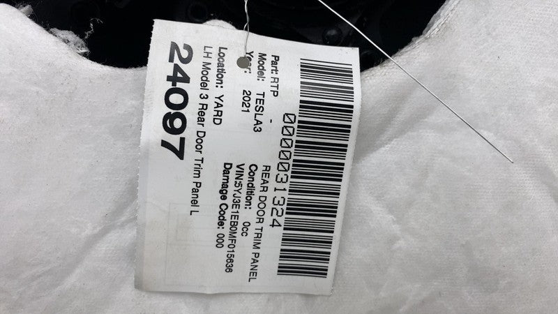 1588128-91-B ⭕ 21-23 Model 3 Rear Driver Side Interior Door Panel Trim Card Left 1588128-91-B