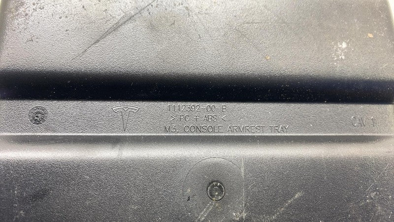 1112392 00 B 2017-2023 Tesla Model 3 Center Console Arm Rest Tray Storage Bin Cubby Assembly