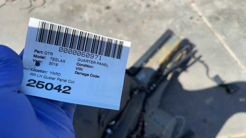 ⭕ 16-20 Tesla Model X Rear Quarter Fender Frame Panel Cut Out Left Blue - PPSB