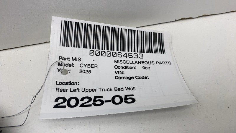 ⭕ 24 Cybertruck Rear Driver Side Upper Truck Bed Side Wall Panel Left 1817890-00