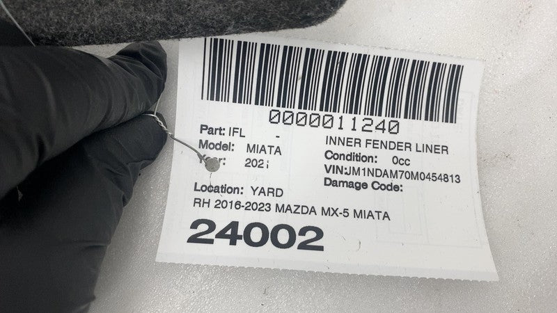 ⭕ 2016-2023 Mazda MX-5 Miata Rear Right Inner Quarter Fender Liner Spl
