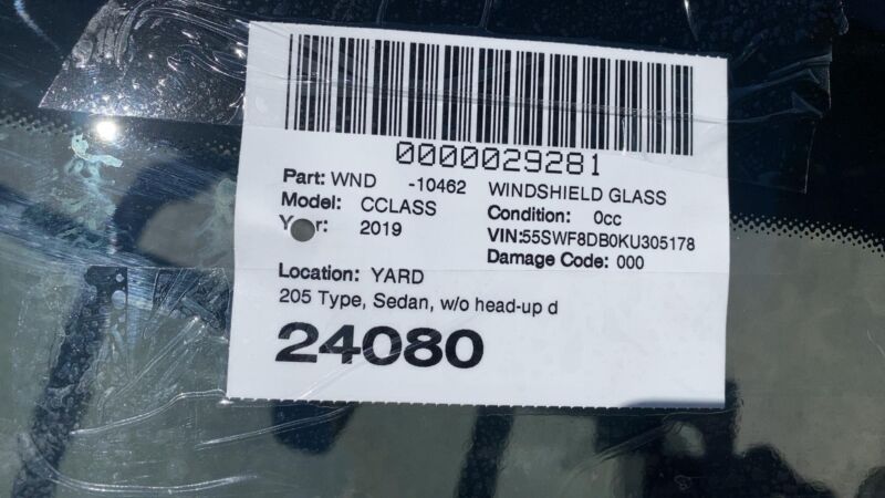 43R-0000029 ⭕ 2019 2020 2021 Mercedes-Benz C-Class Sedan Front Windshield Glass Assembly OEM