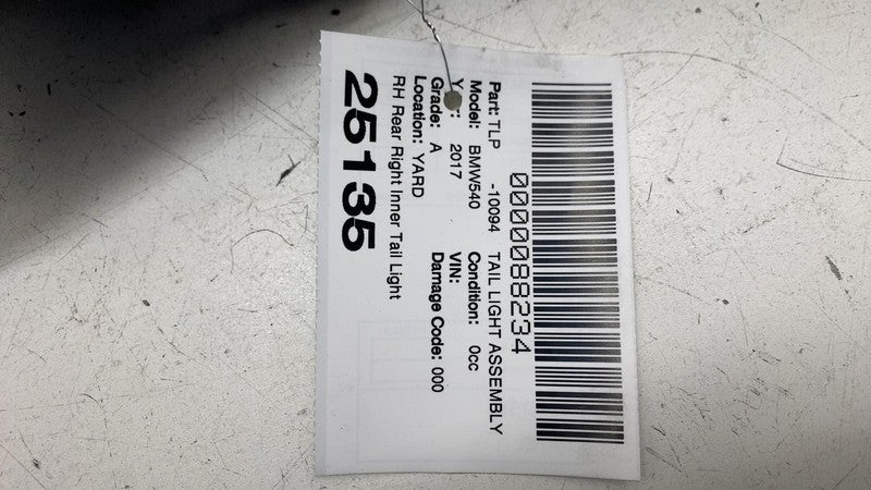 ⭕ 2017-2020 BMW 540i Rear Passenger Side Inner Tail Light Lamp Right R