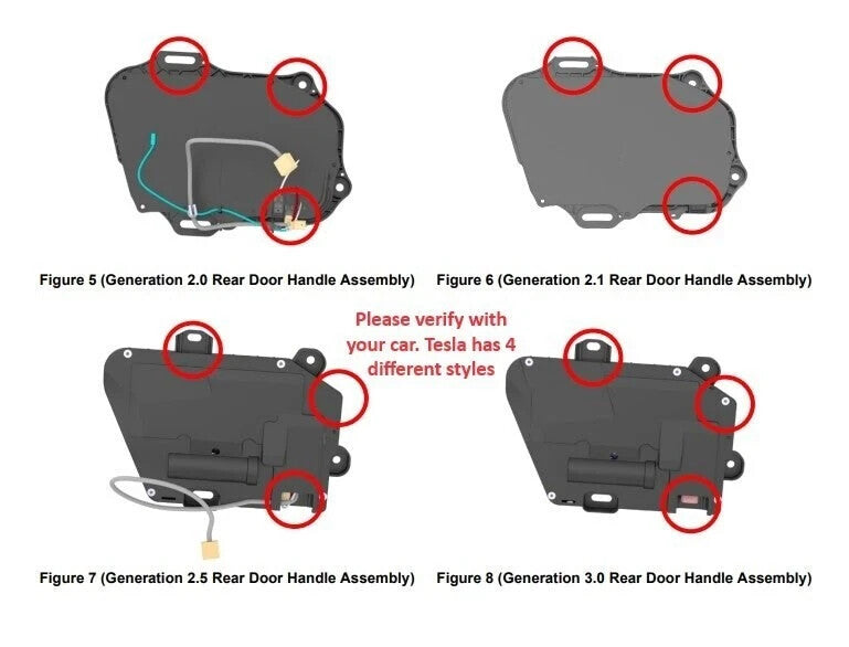 ⭕12-15 Tesla Model S Front Passenger Side Exterior Door Handle Outer R