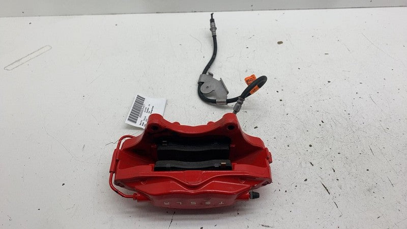 ⭕ 2016-2020 Tesla Model X Front Caliper w/ Brake Hose Line Left Red 10