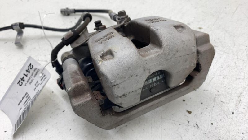 2017-2023 Tesla Model 3 M3 Rear Driver Side Caliper Red w/ Brake Line Hose Left