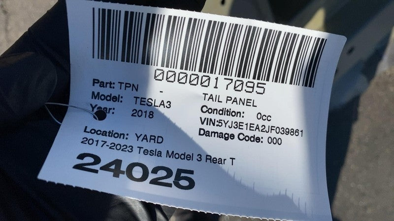 ⭕ 2017-2023 Tesla Model 3 Rear Tail Panel Bucket + Upper & Lower Rail Structural