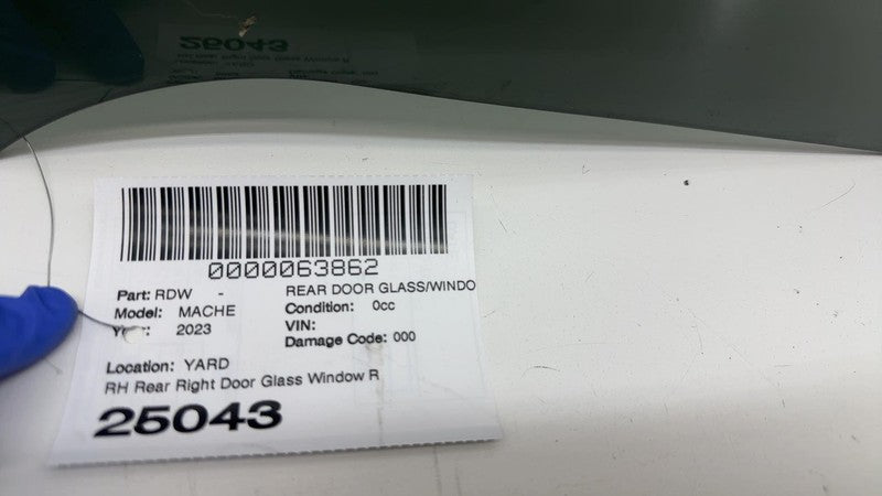 LJ8BR25712AC ⭕ 2021 2022 2023 Ford Mustang Mach-E Rear Right Door Window Glass LJ8B-R25712-AC