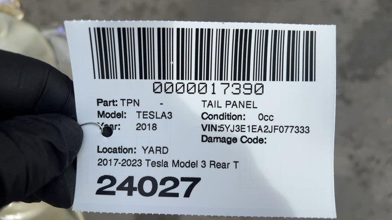 ⭕ 2017-2023 Tesla Model 3 Rear Tail Panel Bucket + Upper & Lower Rail Structural