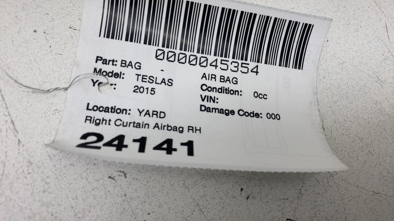 ⭕ 12-20 Tesla Model S Passenger Side Roof Curtain Safety Airbag Right