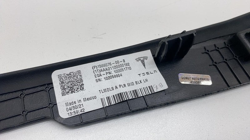 156607600B 2021-2024 Tesla Model S MS Driver Side Middle A-Pillar Cover Trim Panel Left OEM
