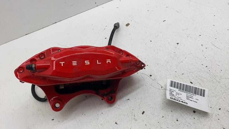 ⭕ 2016-2020 Tesla Model X Front Caliper w/ Brake Hose Line Left Red 10